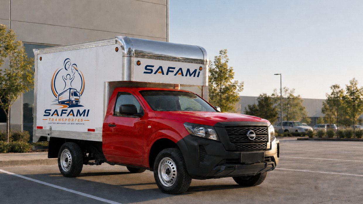 Camión Safami Transportes — Nissan NP-300 con caja seca